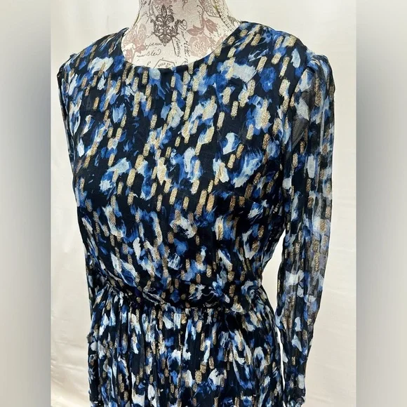 FRENCH CONNECTION Navy blue and gold waist cutout mini dress size 8. - Picture 5 of 16